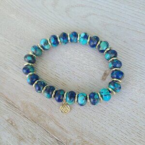 Kendra Scott Rebecca Stretch Bracelet in Bronze Veined Lapis Turquoise Magnesite